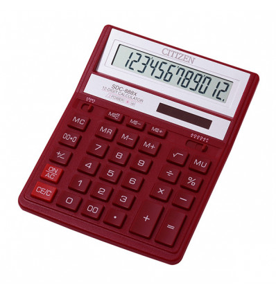 Калькулятор Citizen SDC-888 ХRD, 12 разрядов, красный