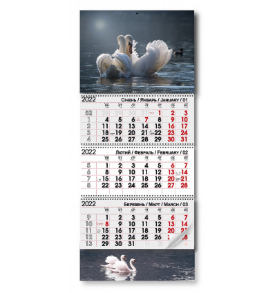 Квартальный календарь 2022 "Лебеди"