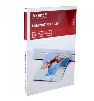 Плівка для ламінування Axent 2010-A, 75 мкм, A4, 216x303 мм, 100 штук