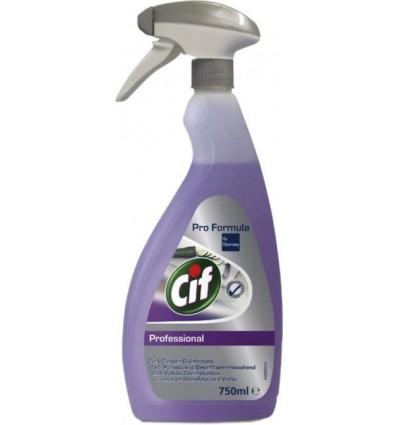 Cif Prof 2in1 Professional. Средство для мытья и дезинфекции любых поверхностей с распылителем 0,75л
