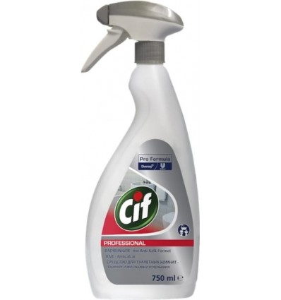 Cif Prof 2в1. Засіб для чищення поверхонь ванної кімнати, та сантехніки з розпилювачем 0,75л