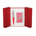 Набір подарунковий Crystal Heart: ручка кулькова + візитниця, червоний