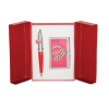 Набор подарочный Crystal Heart: ручка шариковая + визитница, красный