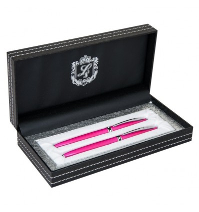 Комплект ручок Elegance з прозорими кристалами, рожевий, в подарунковому футлярі LS.443000-10