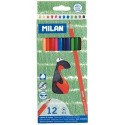 Карандаши цветные Milan, 12шт, треугольные