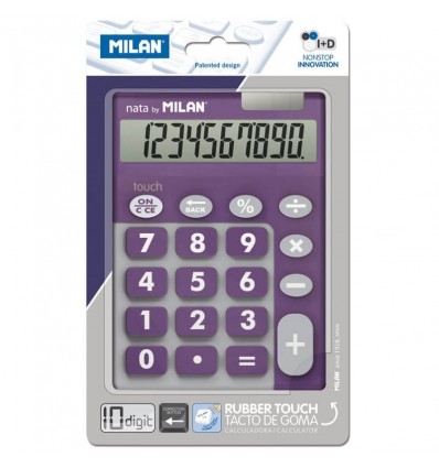 Калькулятор Milan настільний, 10 розрядний, TOUCH DUO Rubber Touch, фіолетовий