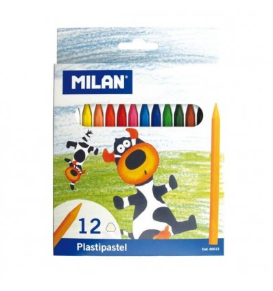 Олівці воскові Milan, комплект з 12 кольорів ()