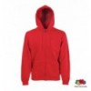Толстовка Fruit of the Loom Premium Sweat Jacket 2XL, червона