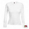 Футболка Fruit of the Loom Lady-Fit Long Sleeve T, L белая