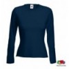 Футболка Fruit of the Loom Lady-Fit Long Sleeve T, L темно-синя