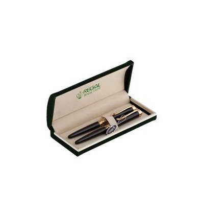 Комплект з пір'яний ручки і ручки-роллера Regal в оксамитовому футлярі (R35001.H.RF)
