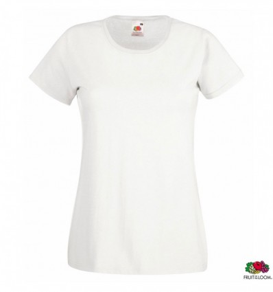 Футболка Fruit of the Loom Lady-Fit Valueweight-T, M , белая