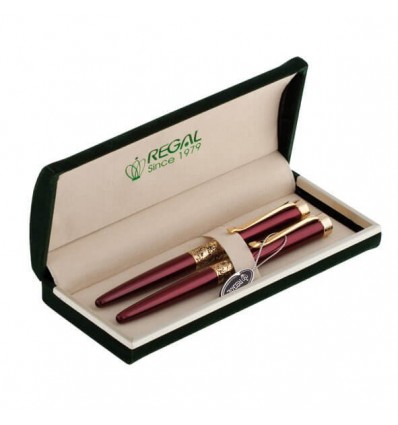 Комплект з пір'яний ручки і ручки-роллера в оксамитовому футлярі (R35501.H.RF) Regal