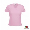 Футболка Fruit of the Loom Lady-Fit V-Neck, L , розовая