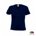 Футболка Fruit of the Loom Lady-Fit V-Neck, L темно-синя