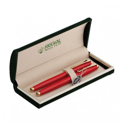 Комплект из ручки-роллера и перьевой в бархатном футляре Regal (R86205.H.RF)