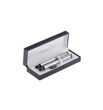 Комплект з пір'яний ручки і ручки-роллера в подарунковому футлярі