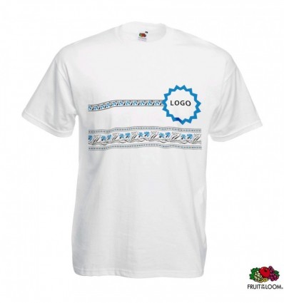 Футболка Fruit of the Loom Valueweight T, біла з орнаментом, S