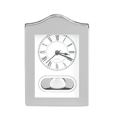 Годинник настільний з маятником, срібний
